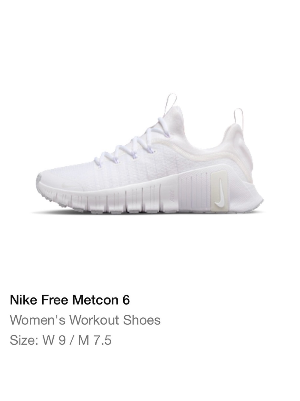 Nike Women's Free Metcon 6 Athletic Trainer — White